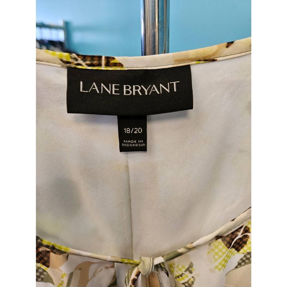 Lane Bryant Floral Boho Green Yellow Dress Size 18 - Picture 6 of 8